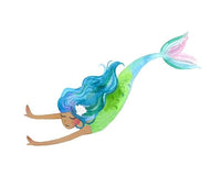 Mermaid ornament design with beautiful blue hair.
