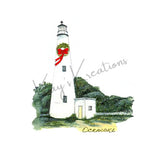 Ocracoke Lighthouse sand dollar souvenir Christmas ornament gift.