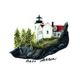 Bass Harbor Lighthouse sand dollar souvenir Christmas ornament gift.