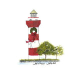 Personalized sand dollar Christmas ornament for Hilton Head Island Lighthouse in the South Carolina lowcountry.