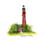 Personalized sand dollar Christmas ornament for Currituck Lighthouse on the North Carolina Outerbanks.